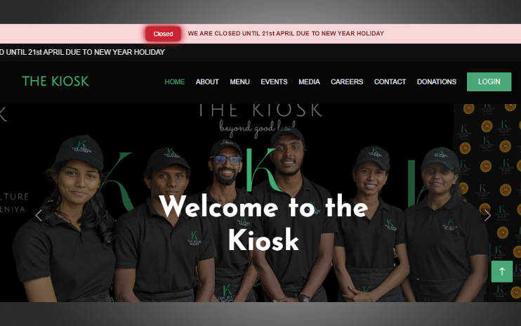 Website for the Kiosk, University of Peradeniya
